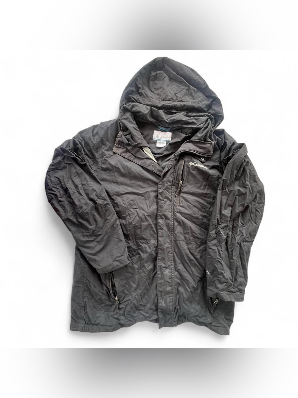 Columbia Interchange Omni-Tech Hooded Jacket Black Size L Waterproof Gorpcore